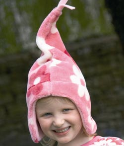 Buggysnuggle Pink Flower Fur Pointy Hat.