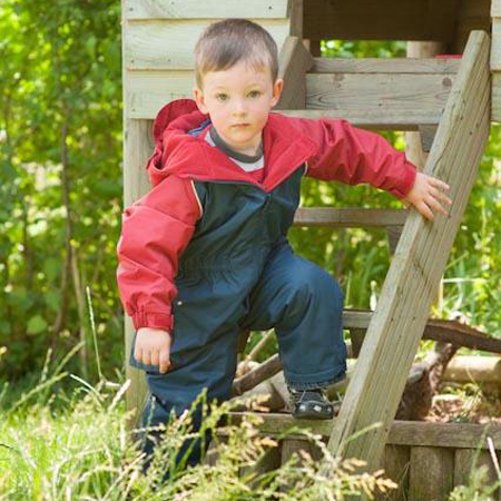 Hippychick Waterproofs - Navy/Red All-in-One Suits