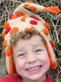 Orange Pom Pom Buggysnuggle Hat