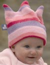 Pink Stripe Fleece Crown Hat