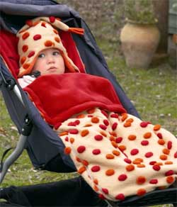 Orange/Red Pom Pom Buggysnuggle